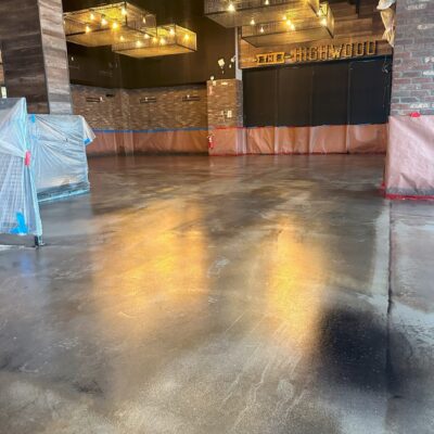 stained concrete floors and self leveling concrete for The Highwood Restaurant Weehawken NJ