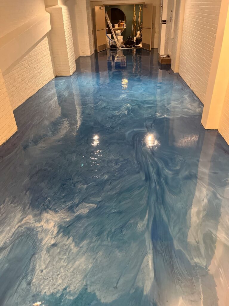 Newark metallic epoxy floors for Newark Symphony Hall