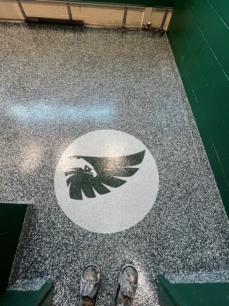 Flake Epoxy Flooring Transformation for Saint Joseph High School in Metuchen NJ