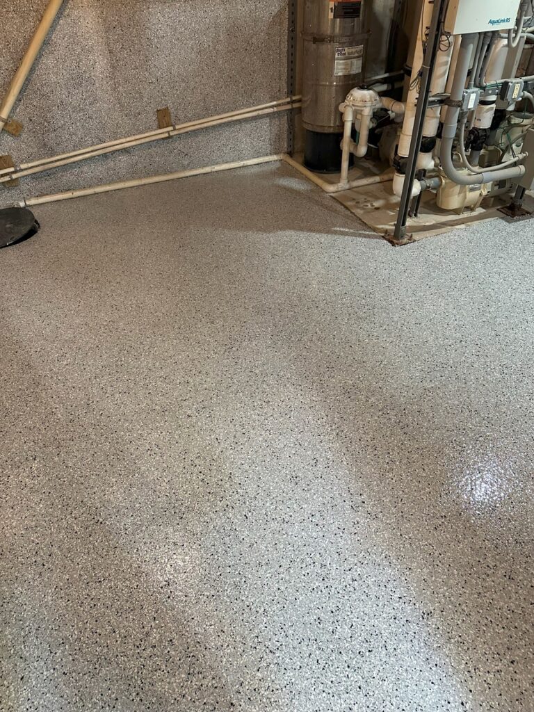 Princeton NJ Mechanic Room Epoxy Flake Floors